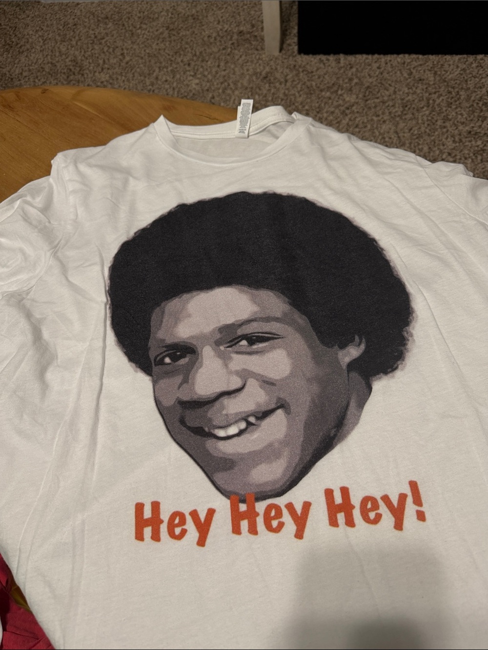 Bella Canvas White Graphic Tee with Orange Text